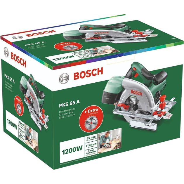 Bosch Пила дискова KS 55 A 1200Вт 160мм 3.9кг, фото , зображення 9 | SNABZHENIE.com.ua