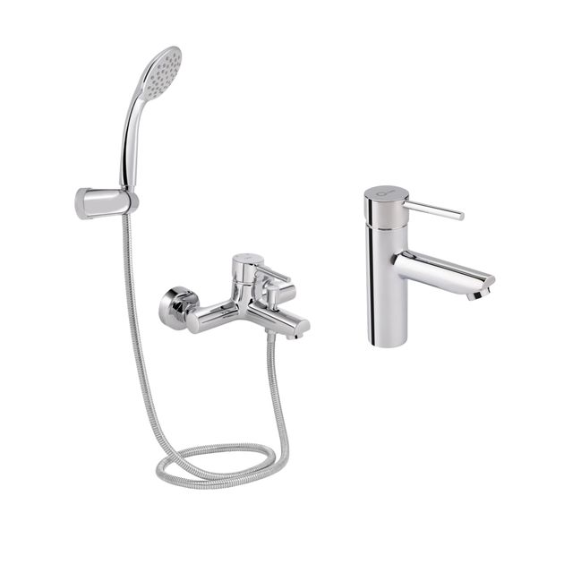 Комплект для ванной комнаты Qtap Spring Chrome: Смеситель QTSPRCRM006 +  Смеситель QTSPRCRM001, фото  | SNABZHENIE.com.ua