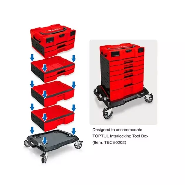 Платформенная тележка для модульных ящиков  TOPTUL TCCC0107, фото , изображение 3 | SNABZHENIE.com.ua Платформенная тележка для модульных ящиков  TOPTUL TCCC0107, фото , изображение 3 | SNABZHENIE.com.ua