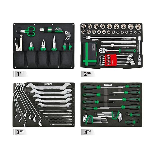 Ящик с инструментом модульный (TBCE0202, 3 секции) 134ед. TOPTUL GCZ-134A, фото , изображение 2 | SNABZHENIE.com.ua