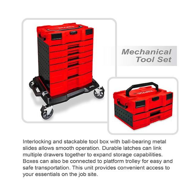 Ящик с инструментом модульный (TBCE0202, 3 секции) 134ед. TOPTUL GCZ-134A, фото , изображение 3 | SNABZHENIE.com.ua