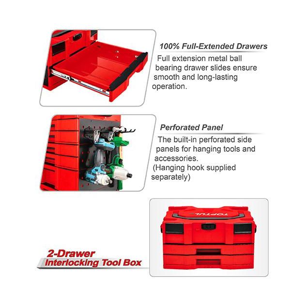 Ящик для инструмента модульный 3 секции 456x372x250мм (пластик) TOPTUL TBCE0202, фото , зображення 4 | SNABZHENIE.com.ua Ящик для инструмента модульный 3 секции 456x372x250мм (пластик) TOPTUL TBCE0202, фото , зображення 4 | SNABZHENIE.com.ua