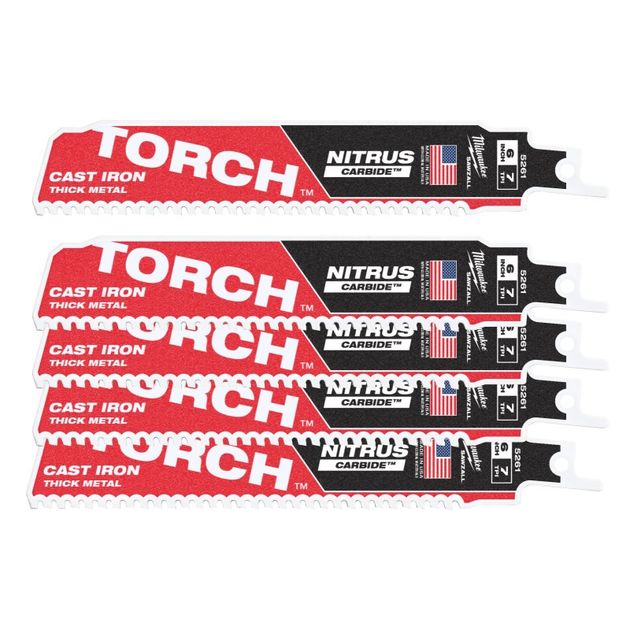 Полотно для сабельных пил TORCH CARBIDE NITRUS MILWAUKEE, 150х3,1мм, (5шт), (металл), фото  | SNABZHENIE.com.ua
