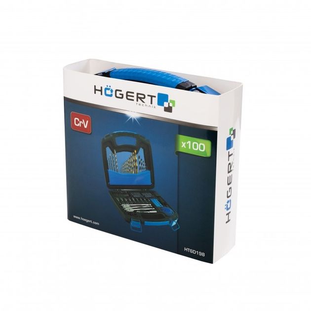 HOEGERT Набор аксессуаров для сверления и завинчивания 100 эл., фото , зображення 3 | SNABZHENIE.com.ua HOEGERT Набор аксессуаров для сверления и завинчивания 100 эл., фото , зображення 3 | SNABZHENIE.com.ua