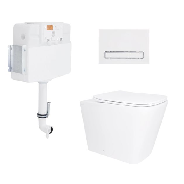 Готовое решение Qtap для ванной комнаты: Унитаз напольный Tern Ultra Quiet QT17223303AW + инсталляция QT0122490S+ клавиша QT0111M08V1384W, фото  | SNABZHENIE.com.ua