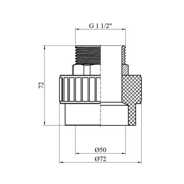Муфта PPR Baux 50х1 1/4" РН, фото  | SNABZHENIE.com.ua