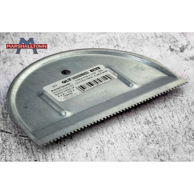 Зубчатый шпатель MARSHALLTOWN QLT 152х102 мм зуб 1,5 х1,5  мм, фото  | SNABZHENIE.com.ua