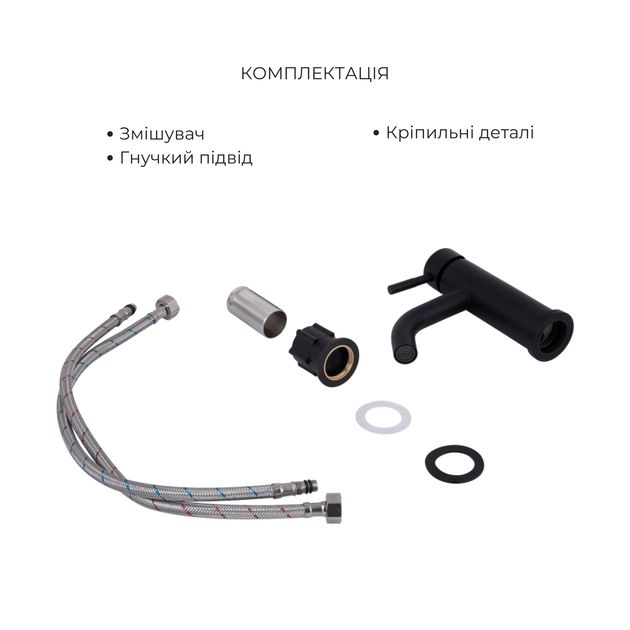 Комплект смесителей Lidz Aria Black: Душевая система LDARI1031BLA43370 + Смеситель для раковины LDARI0011FBLA46092, фото , зображення 6 | SNABZHENIE.com.ua