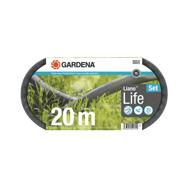 Шланг Gardena Liano Life Set текстильный садовый 13 мм (1/2") 20 м, фото , зображення 10 | SNABZHENIE.com.ua Шланг Gardena Liano Life Set текстильный садовый 13 мм (1/2") 20 м, фото , зображення 10 | SNABZHENIE.com.ua
