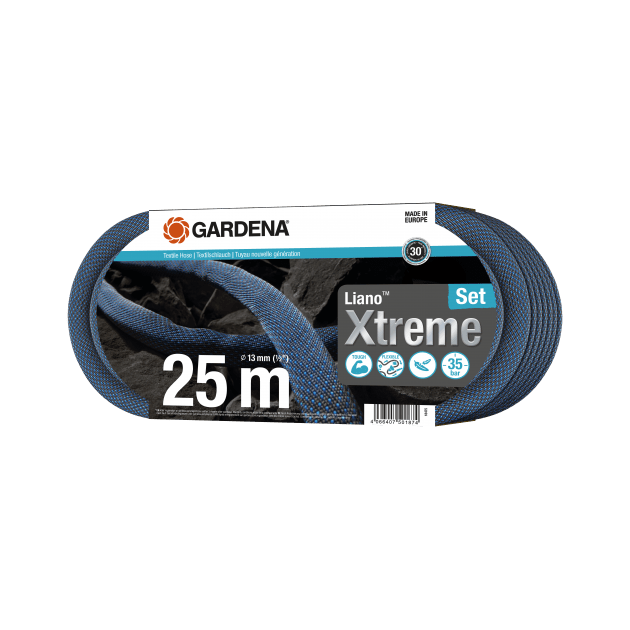 Шланг текстильный Gardena Liano Xtreme Set 13 мм (1/2") 25 м, фото , зображення 9 | SNABZHENIE.com.ua Шланг текстильный Gardena Liano Xtreme Set 13 мм (1/2") 25 м, фото , зображення 9 | SNABZHENIE.com.ua