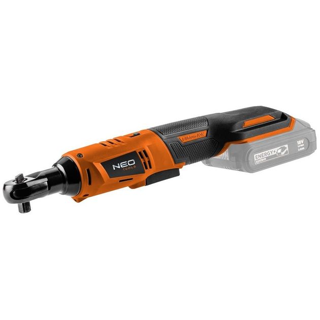 Neo Tools Тріскачка акумуляторна Energy+ 18В 250об·хв 60Нм 3/8" адаптер 1/2" 0.89кг без АКБ та ЗП, фото  | SNABZHENIE.com.ua
