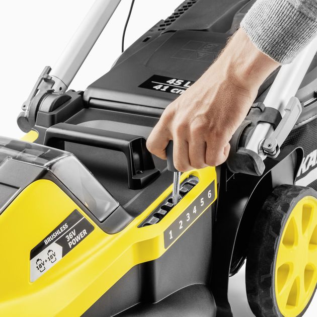 Karcher Газонокосарка акумуляторна LMO 5-18 Dual 18В 41см 25-70мм (без АКБ та ЗП), фото , изображение 3 | SNABZHENIE.com.ua Karcher Газонокосарка акумуляторна LMO 5-18 Dual 18В 41см 25-70мм (без АКБ та ЗП), фото , изображение 3 | SNABZHENIE.com.ua