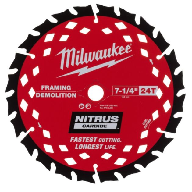 Диск пильный дереву с гвоздями Nitrus MILWAUKEE , Ø190х30х1,6мм, 24 зуб., фото  | SNABZHENIE.com.ua