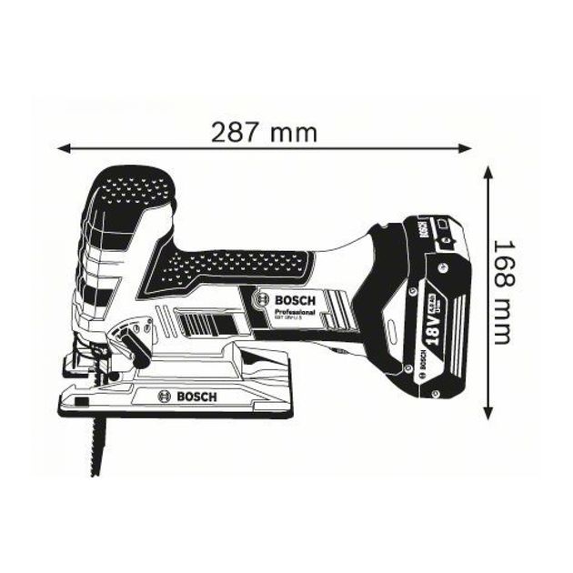 Bosch Лобзик GST 18 V-LI S, акум., 18В, хід 23мм, 2,4кг, Solo, фото , зображення 6 | SNABZHENIE.com.ua Bosch Лобзик GST 18 V-LI S, акум., 18В, хід 23мм, 2,4кг, Solo, фото , зображення 6 | SNABZHENIE.com.ua