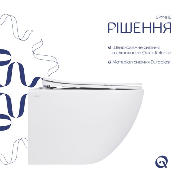 Унитаз подвесной Qtap Jay безободковый с сиденьем Soft-close QT07335175W, фото , зображення 4 | SNABZHENIE.com.ua Унитаз подвесной Qtap Jay безободковый с сиденьем Soft-close QT07335175W, фото , зображення 4 | SNABZHENIE.com.ua