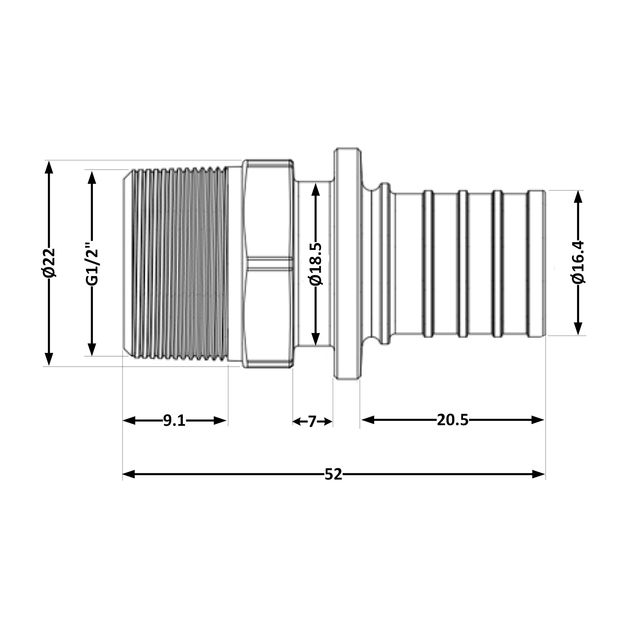 Переходних под натяжную гильзу Icma №1034 d20х2,8-1/2"З 851034ADGW05, фото , изображение 2 | SNABZHENIE.com.ua Переходних под натяжную гильзу Icma №1034 d20х2,8-1/2"З 851034ADGW05, фото , изображение 2 | SNABZHENIE.com.ua