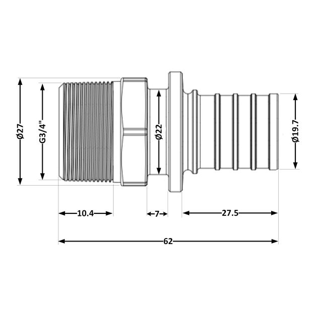 Переходних под натяжную гильзу Icma №1034  d25х3,5-3/4"З 851034AEGX05, фото , изображение 2 | SNABZHENIE.com.ua Переходних под натяжную гильзу Icma №1034  d25х3,5-3/4"З 851034AEGX05, фото , изображение 2 | SNABZHENIE.com.ua