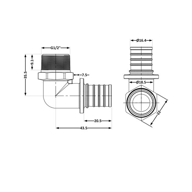 Угол натяжной Icma №1036 d20х2,8-1/2"З 851036ADGW05, фото , изображение 2 | SNABZHENIE.com.ua Угол натяжной Icma №1036 d20х2,8-1/2"З 851036ADGW05, фото , изображение 2 | SNABZHENIE.com.ua
