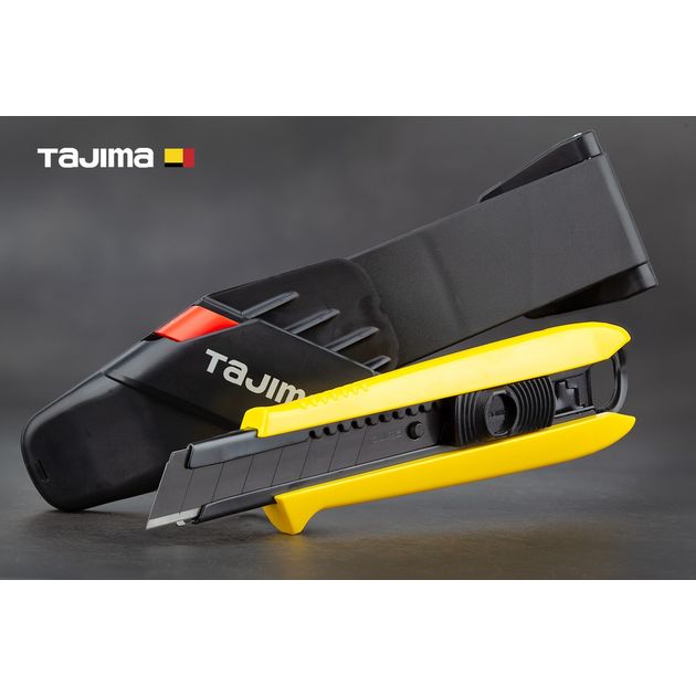 Нож строительный 18 мм с кобурой TAJIMA (Япония) DC-L500YSFBL автоматический фиксатор, фото , изображение 2 | SNABZHENIE.com.ua Нож строительный 18 мм с кобурой TAJIMA (Япония) DC-L500YSFBL автоматический фиксатор, фото , изображение 2 | SNABZHENIE.com.ua