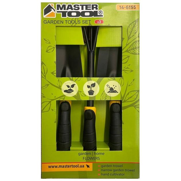 Набор садового инструмента MASTERTOOL Garden TPR 3 шт 14-6155, фото , изображение 2 | SNABZHENIE.com.ua