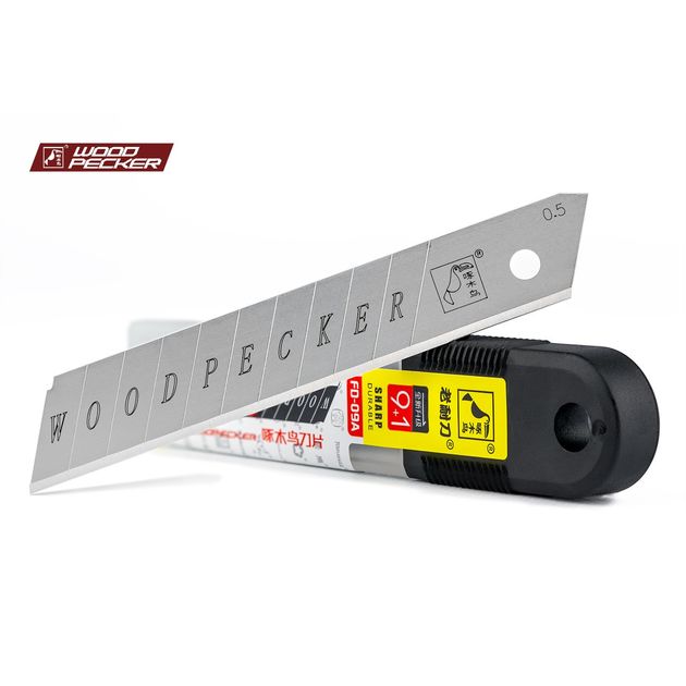 Лезвия для ножа 18мм Woodpecker ультра острые серые 10шт  FD-09A, фото , зображення 9 | SNABZHENIE.com.ua Лезвия для ножа 18мм Woodpecker ультра острые серые 10шт  FD-09A, фото , зображення 9 | SNABZHENIE.com.ua