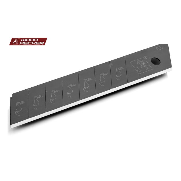 Лезвия для ножа 18мм Woodpecker черные 10шт  FD-305A, фото , зображення 9 | SNABZHENIE.com.ua Лезвия для ножа 18мм Woodpecker черные 10шт  FD-305A, фото , зображення 9 | SNABZHENIE.com.ua