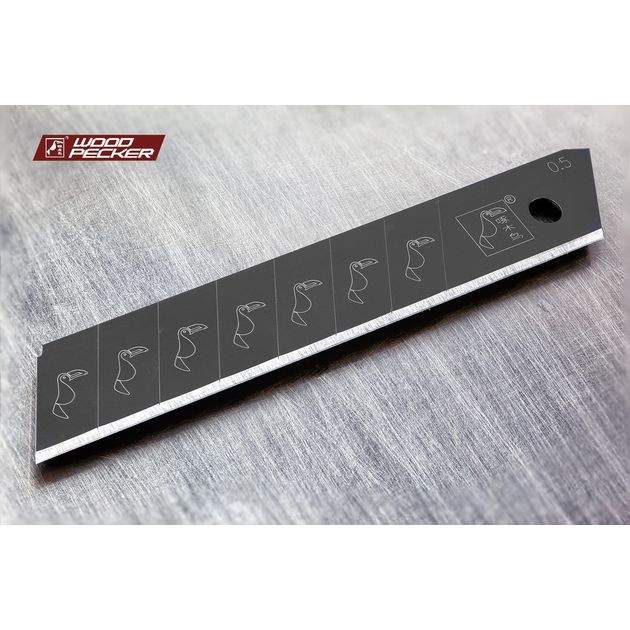 Лезвия для ножа 18мм Woodpecker Premium черные 10шт  FD-B50, фото , зображення 5 | SNABZHENIE.com.ua Лезвия для ножа 18мм Woodpecker Premium черные 10шт  FD-B50, фото , зображення 5 | SNABZHENIE.com.ua