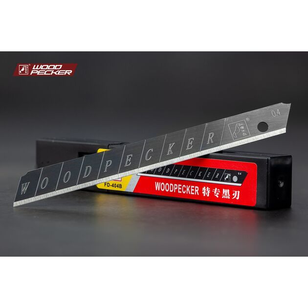 Лезвия для ножа 9мм Woodpecker черные 10шт  FD-404B, фото , зображення 2 | SNABZHENIE.com.ua Лезвия для ножа 9мм Woodpecker черные 10шт  FD-404B, фото , зображення 2 | SNABZHENIE.com.ua