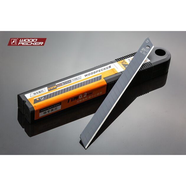 Лезвия для ножа 9мм гибкие удлиненные Woodpecker черные 10шт  FD-B20, фото  | SNABZHENIE.com.ua