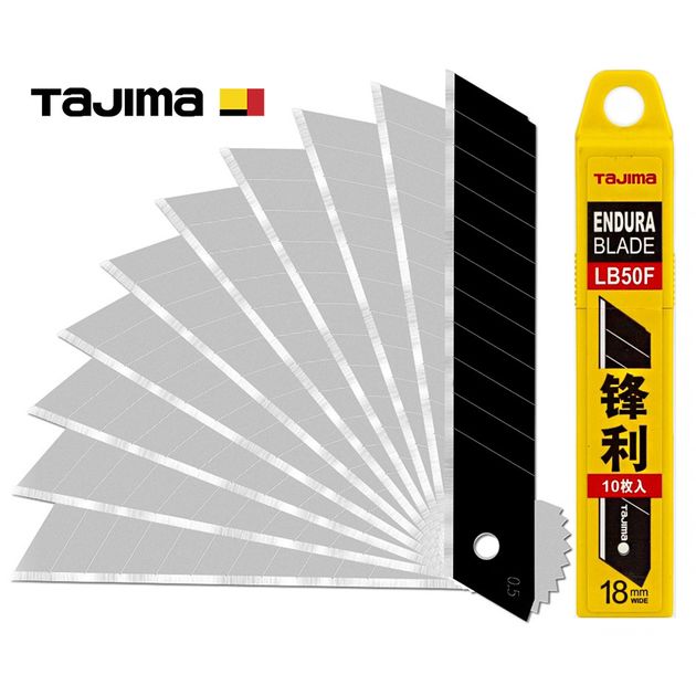 Лезвия для ножа 18 мм TAJIMA (Япония) LB50F ультра острые сегментные 10шт, фото  | SNABZHENIE.com.ua