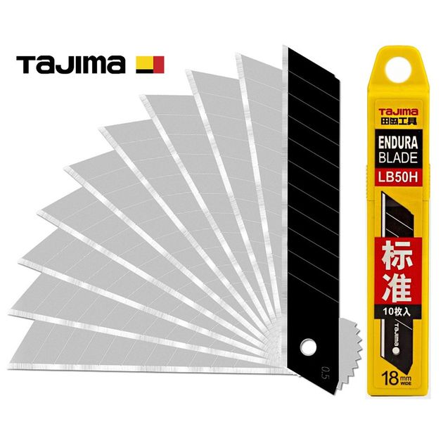 Лезвия для ножа 18 мм TAJIMA (Япония) LB50H сегментные 10 шт, фото  | SNABZHENIE.com.ua