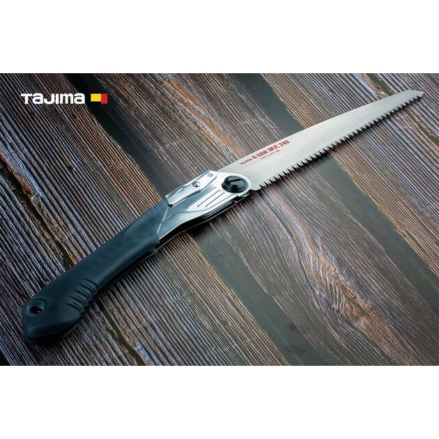 Ножовка ручная по дереву TAJIMA (Япония) G-SAW GK-GJ240 универсальная складная, силиконовая ручка 240 мм, фото  | SNABZHENIE.com.ua