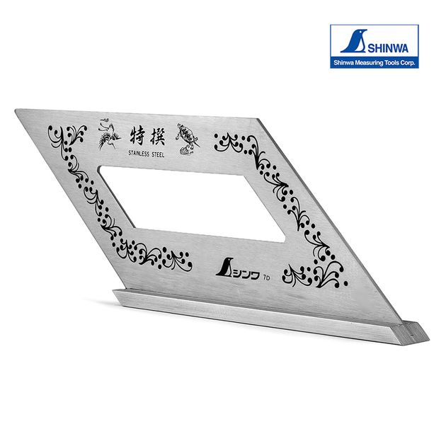 Столярный угольник 170х62 мм SHINWA (Япония) 45° нержавеющая сталь, фото , зображення 6 | SNABZHENIE.com.ua