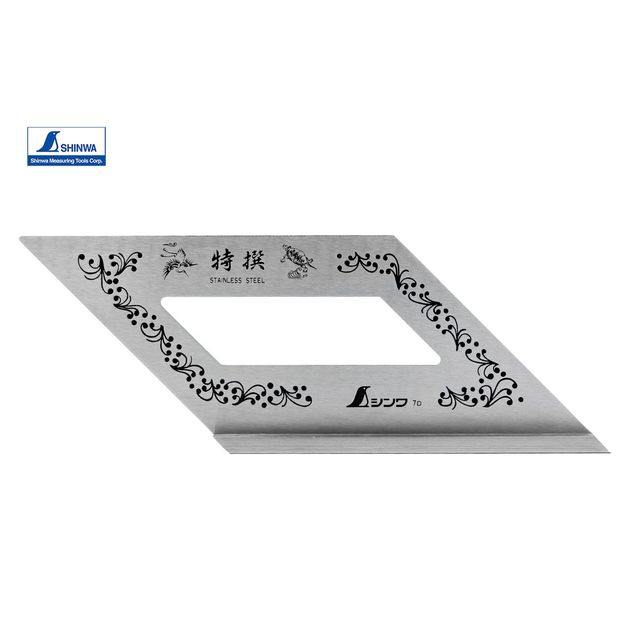 Столярный угольник 170х62 мм SHINWA (Япония) 45° нержавеющая сталь, фото , зображення 7 | SNABZHENIE.com.ua