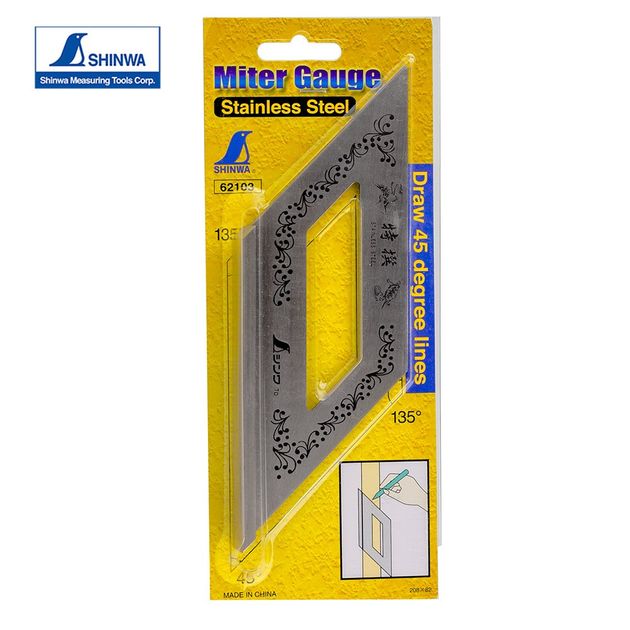 Столярный угольник 170х62 мм SHINWA (Япония) 45° нержавеющая сталь, фото , зображення 10 | SNABZHENIE.com.ua