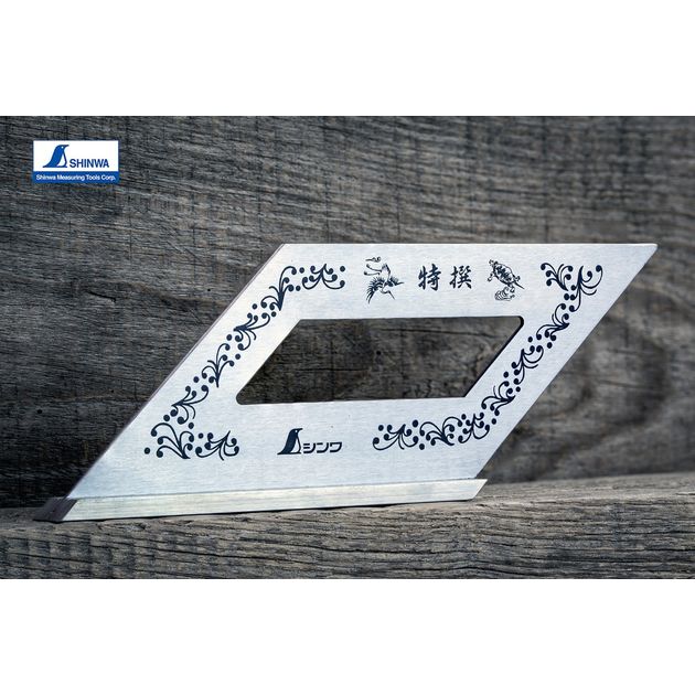 Столярный угольник 170х62 мм SHINWA (Япония) 45° нержавеющая сталь, фото , зображення 3 | SNABZHENIE.com.ua