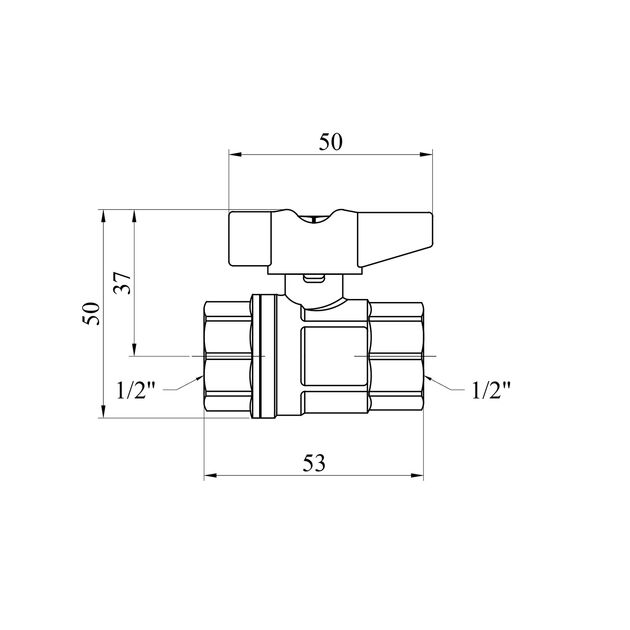 Кран шаровой Karro UNO 1/2" ВВ PN40 бабочка, никелированный, фото  | SNABZHENIE.com.ua