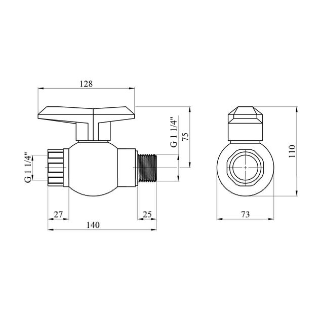 Кран ПЭ SantehPlast 1 1/4" ВН, фото  | SNABZHENIE.com.ua