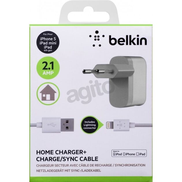 Belkin USB MicroCharger (220V + Apple Lightning сable, USB 2.1Amp), фото  | SNABZHENIE.com.ua
