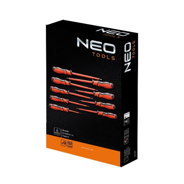 Набор диэлектрических отверток NEO tools 1000 В, 9 шт., фото , изображение 3 | SNABZHENIE.com.ua