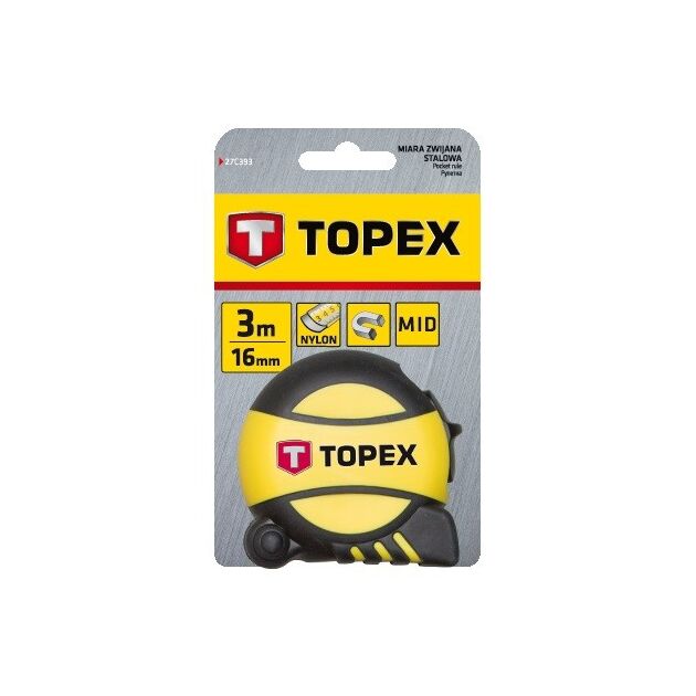 Рулетка, сталева стрічка 3 м/16 мм TOPEX, фото , зображення 3 | SNABZHENIE.com.ua Рулетка, сталева стрічка 3 м/16 мм TOPEX, фото , зображення 3 | SNABZHENIE.com.ua
