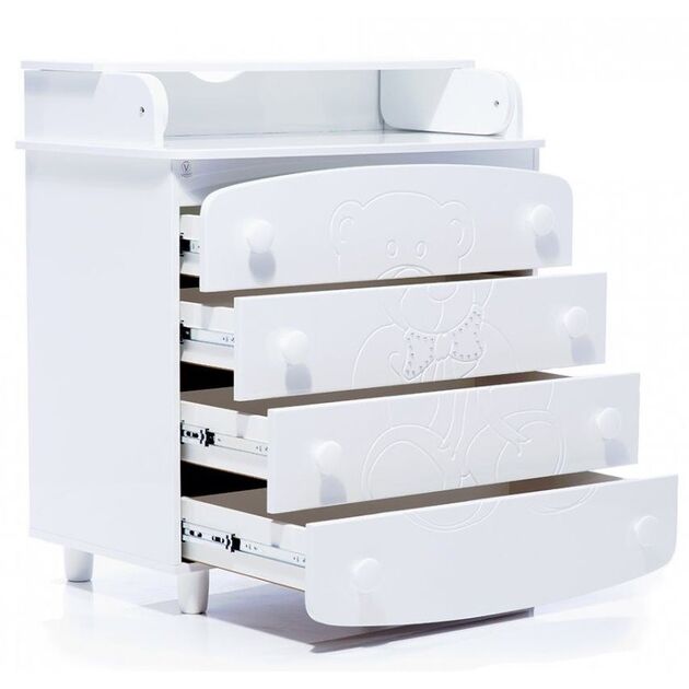 Veres Комод-пеленатор Білий (декор ведмедик зі стразами), фото , изображение 3 | SNABZHENIE.com.ua Veres Комод-пеленатор Білий (декор ведмедик зі стразами), фото , изображение 3 | SNABZHENIE.com.ua