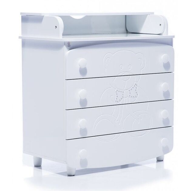 Veres Комод-пеленатор Білий (декор ведмедик зі стразами), фото , изображение 2 | SNABZHENIE.com.ua Veres Комод-пеленатор Білий (декор ведмедик зі стразами), фото , изображение 2 | SNABZHENIE.com.ua