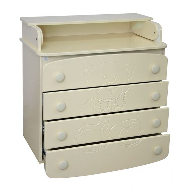 Veres Комод-пеленатор Слонова кістка (декор ведмедик зі стразами), фото , зображення 4 | SNABZHENIE.com.ua Veres Комод-пеленатор Слонова кістка (декор ведмедик зі стразами), фото , зображення 4 | SNABZHENIE.com.ua