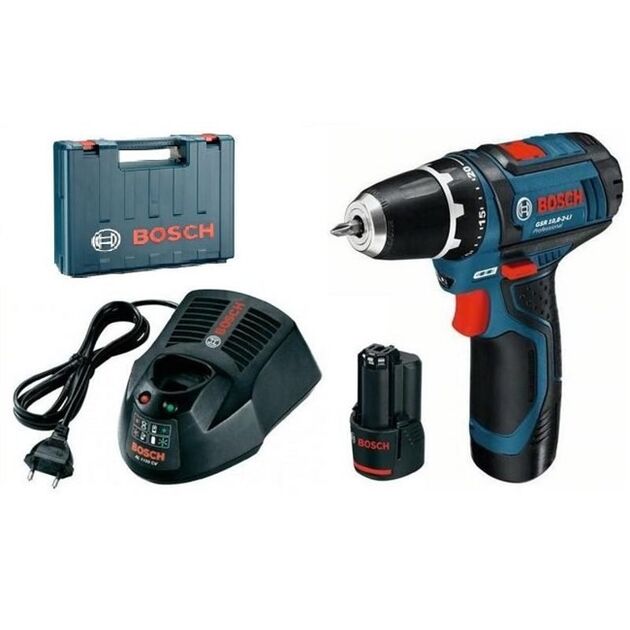 Bosch Professional GSR 12V-15, 2х2.0Ач, Li-On акумуляторна, фото , изображение 3 | SNABZHENIE.com.ua