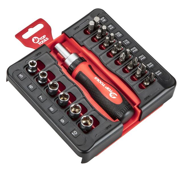 Насадки с тримачем, набор 23 шт. Top Tools 39D186, фото  | SNABZHENIE.com.ua