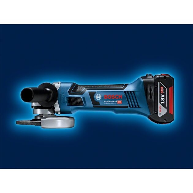 Bosch Professional GWS 18-125 V-LI акумуляторна, фото , изображение 6 | SNABZHENIE.com.ua