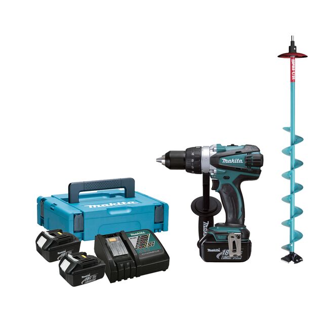 Makita DDF 458 + бур для льда, фото  | SNABZHENIE.com.ua