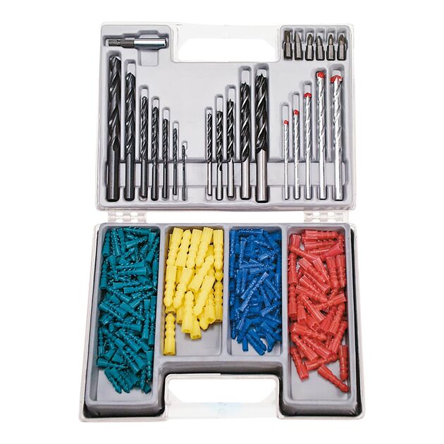Набор сверл для металла, бетона и дерева, 27 шт. + дюбели Top Tools, фото  | SNABZHENIE.com.ua