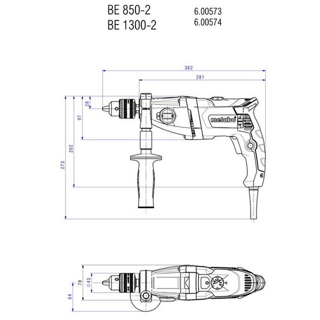 Metabo BEV 1300-2, 2 швидкості, ключовий патрон, коробка, фото , зображення 6 | SNABZHENIE.com.ua Metabo BEV 1300-2, 2 швидкості, ключовий патрон, коробка, фото , зображення 6 | SNABZHENIE.com.ua